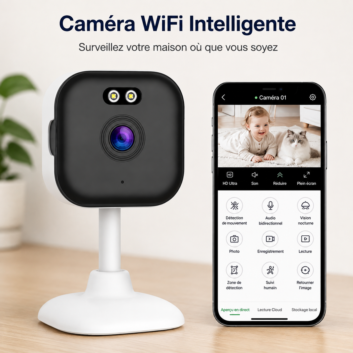 Caméra WiFi Intelligente vigilox