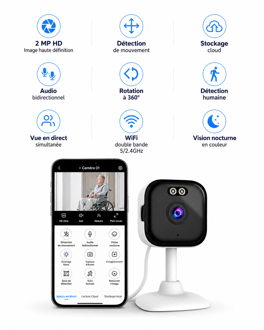 Caméra WiFi Intelligente vigilox