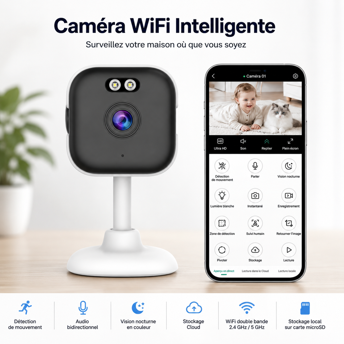 Caméra WiFi Intelligente vigilox